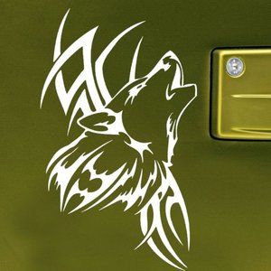 tribal wolf Decal Vinyl Sticker